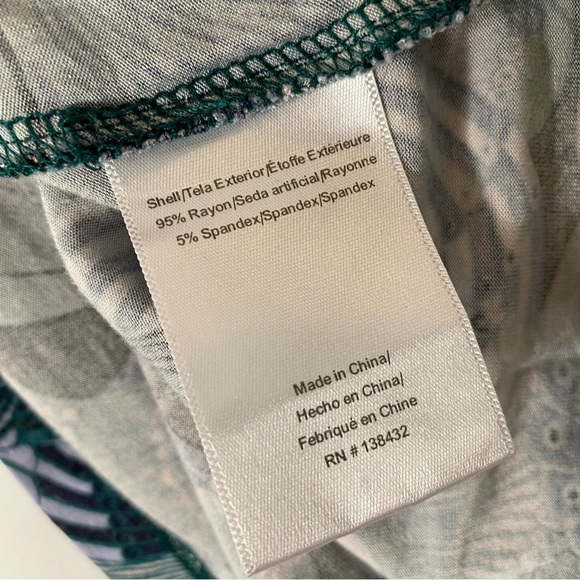 ModCloth Green Blue Peacock Paisley Long Sleeve Top - Picture 8 of 8